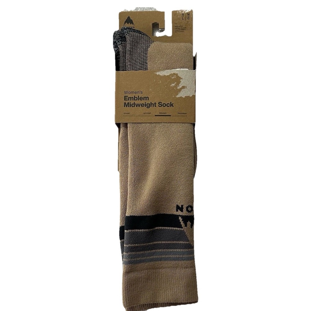 NWT 1 Pair Burton Women's Emblem Midweight Ski Socks Taupe Size M/L (C7)